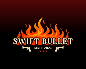 Hot Flaming Pistol logo design