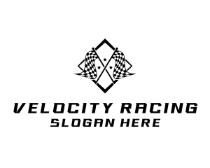Auto Racing Flag  logo design