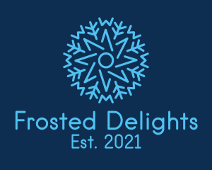 Frozen Snowflake Star logo design