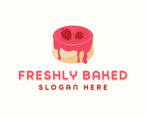 Raspberry Pudding Dessert logo design