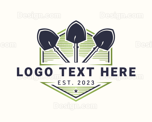 Digger Shovel Gardening Logo