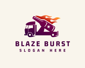 Blazing Beer Truck logo design