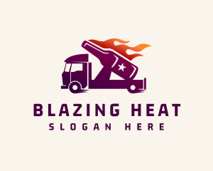 Blazing Beer Truck logo design