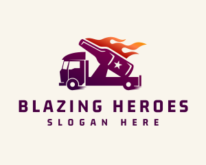 Blazing Beer Truck logo design