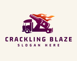 Blazing Beer Truck logo design