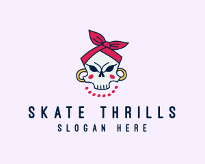 Skull Bandana Earrings logo design