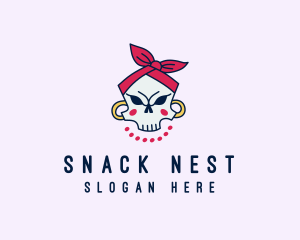 Skull Bandana Earrings logo design