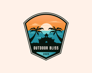 Tropical Beach Summer logo design