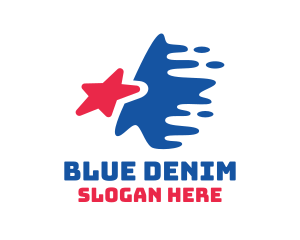 Blue Wave Star logo design