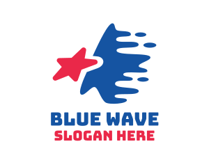 Blue Wave Star logo design