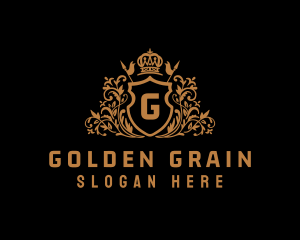 Golden Imperial Shield logo design