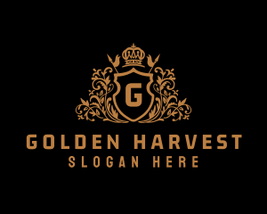 Golden Imperial Shield logo design