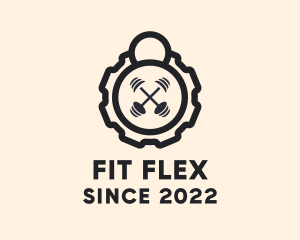 Cog Dumbbell Crossfit logo design