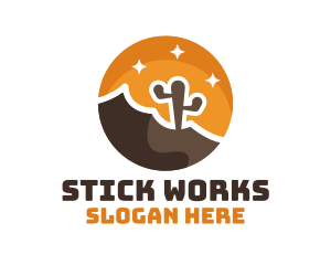 Cactus Desert Badge logo design