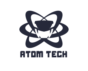 Blue Atom Snake logo