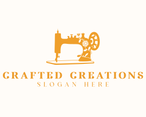 Floral Sewing Machine Tailoring logo design