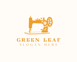 Floral Sewing Machine Tailoring logo design