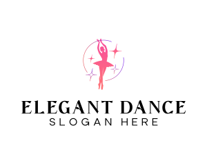 Ballerina Dance Performer logo design