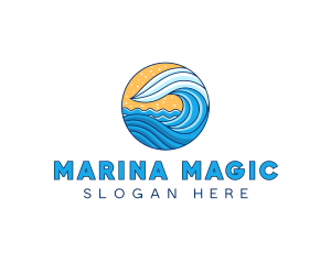 Sea Ocean Waves logo design