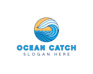 Sea Ocean Waves logo design