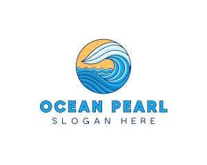 Sea Ocean Waves logo design