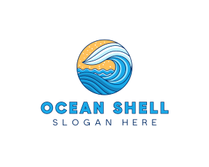 Sea Ocean Waves logo design