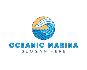 Sea Ocean Waves logo design