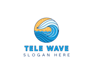 Sea Ocean Waves logo design