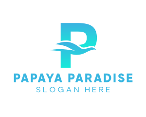 Gradient Letter P Aviary logo design