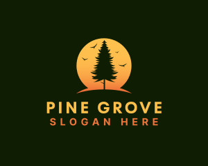 Pine Tree Sunset logo design