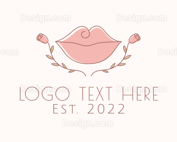 Floral Cosmetic Lips Logo