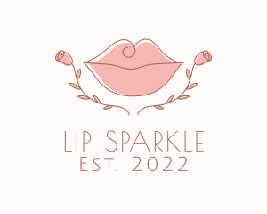 Floral Cosmetic Lips logo design