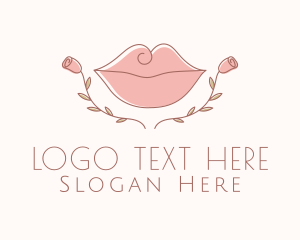 Floral Cosmetic Lips Logo
