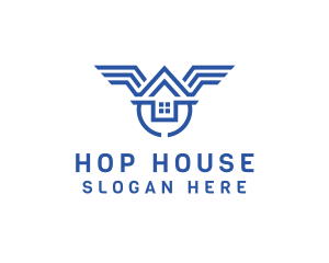 Modern House Wings logo design