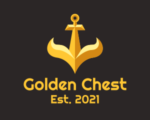 Golden Ship Anchor  logo design