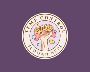 Girl Hand Game Controller logo design