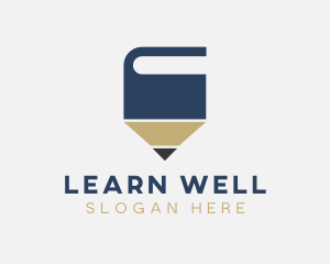 Book Pencil Learning logo design