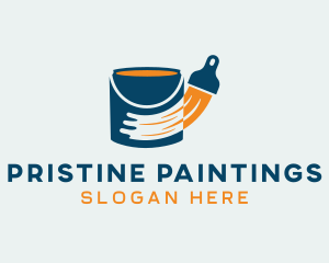 Paint Bucket Renovation Painter logo design