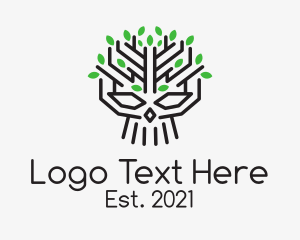Skull Tree Plant  logo
