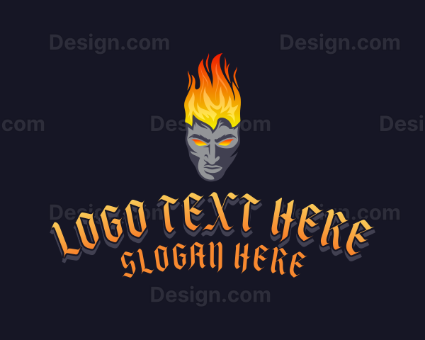 Angry Fiery Man Logo