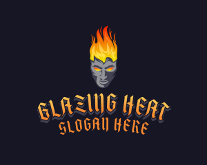 Angry Fiery Man logo design