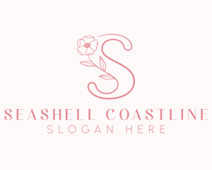 Pink Flower Letter S logo design