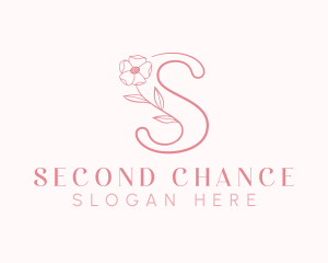 Pink Flower Letter S logo design