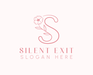 Pink Flower Letter S logo design