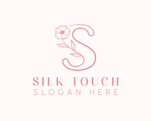 Pink Flower Letter S logo design