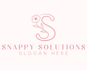 Pink Flower Letter S logo design