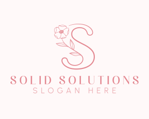 Pink Flower Letter S logo design