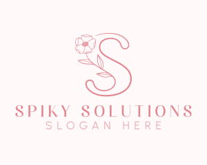 Pink Flower Letter S logo design