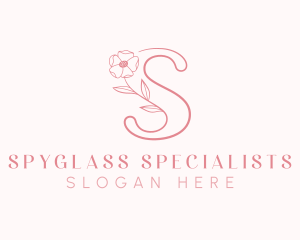 Pink Flower Letter S logo design