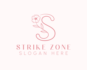 Pink Flower Letter S logo design